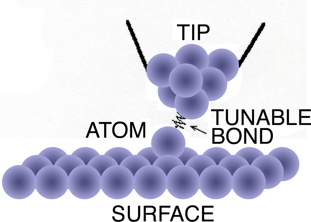 Tunable bond between an STM tip and atomic surface