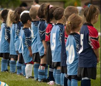 image of children on a soccer team
